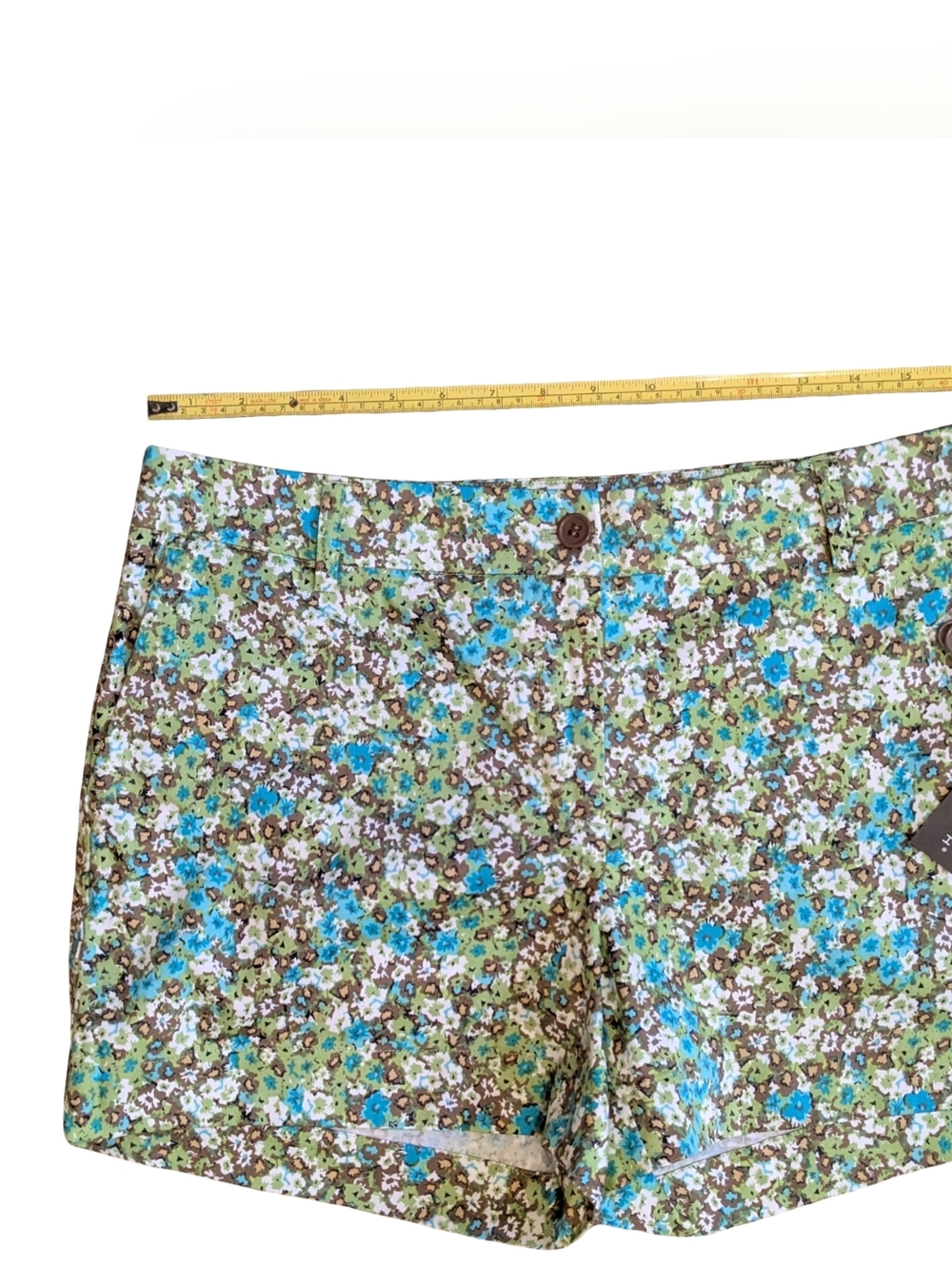 NWT Willi Smith Shorts Floral Botanical Preppy Green Blue White 12